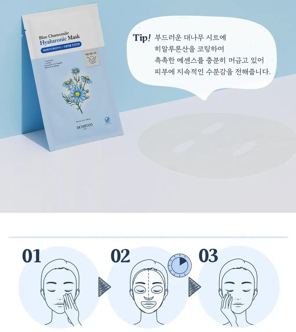 [NEW] 스킨푸드 블루 캐모마일 히알루로닉 마스크시트 10매 상세페이지 17
